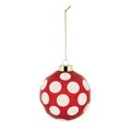 Alessi Delight NZ04 3 – Christbaumkugel, aus Mundgeblasenem Glas, Durchmesser 9 cm, Rot, Weiß, Gold