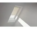 VELUX Sichtschutzrollo sandbeige gepunktet manuell Rahmen weiß RFL CK04 4171SWL