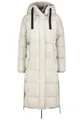 Sublevel Damen Steppmantel lang mit großer Kapuze light-beige M