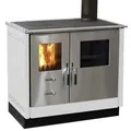 Firefix Küchenherd MAAS Stahlverkleidung weiß mit einer Edelstahlfront 83 kW