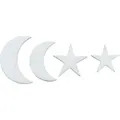 Glorex Moosgummi Sticker Mond+sterne, 60 Stück Sticker