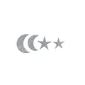 Glorex Moosgummi Sticker Mond+Sterne, 60 Stück  Moosgummi