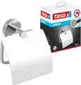 tesa SMOOZ Toilettenpapierhalter mit Deckel, verchromt - WC-Rollenhalter zur Wan