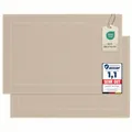 Komfortec 2er Badvorleger aus 100% Baumwolle, 800 GSM, Waschbar, Badematte, Badteppich, Saugfähig, Frottee, 50x80 cm, Sand/Beige