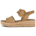 Gabor Keilsandalette, Riemchensandale, Sommerschuh mit modischer Zierschnalle braun 38 EU (5 UK)