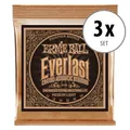 3x Set Ernie Ball 2546 Everlast Coated Bronze Medium Light Akustik Gitarre Saite