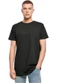 Build Your Brand Herren Shaped Long Tee – Langes T Shirt aus Baumwolle mit abgerundetem Saum im Streetwear Style für Alltag Freizeit und Casual Outfits,Schwarz,M