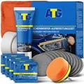 ATG® Scheinwerfer Aufbereitung Set – Headlight Restoration Kit für matte & blinde Kunststoff‑Scheinwerfer – komplettes Polierset mit Schleifpapieren, Polierpaste & UV‑Versiegelung für klare Sicht