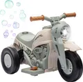 AIYAPLAY Kinder Elektro-Motorrad, 6V Kindermotorrad mit Musik, Blasen, Kinderfahrzeug mit Scheinwerfer, 2,5-3 km/h, für 2-5 Jahre Kinder, max. 30 kg, Cremeweiß