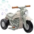 AIYAPLAY Kinder Elektro-Motorrad, 6V Kindermotorrad mit Musik, Blasen, Kinderfahrzeug mit Scheinwerfer, 2,5-3 km/h, für 2-5 Jahre Kinder, max. 30 kg, Cremeweiß