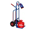 PROREGAL Sackkarre Ragnar mit XXL klappbarer Schaufel | HxBxT 117x62,5x62cm | Tragkraft 250kg | Pannensichere Räder | Stahl | Blau | Transportkarre Staplerkarre klappbar