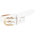 MIRROSI Ledergürtel Damen Herren Gürtel, Made in Italy, 3cm breit (Passt fast zu jeder Hosenschlaufe, aus Echtem Leder) weiß 90cm