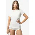 SUPER.NATURAL Funktionsshirt für Damen, Merino SIERRA140 TEE Funktionsunterwäsche, atmungsaktiv weiß L