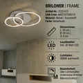 Deckenleuchte Briloner Frame LED 30W Deckenlampe dimmbar ü. Schalter Nickel-Matt