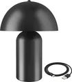 tectake® Akku-Tischlampe Kade Retro-Pilzdesign im 70er-Jahre-Stil, indirektes Licht 25 x 34 cm