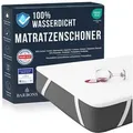 Matratzenschoner - Matratzenauflage Oeko-Tex zertifiziert - Matratzenschutz Baumwolle BARBONS, Atmungsaktiv, Wasserdicht, Knsterfreier weiß 160 cm x 200 cm x 40 cm