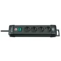 BRENNENSTUHL Premium-Line mit Schalter  4fach schwarz 1,8m 1.8m