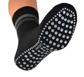 Cocain underwear 2er Pack Damen & Herren Socken mit ABS Noppen, ohne Gummi, Thermo Socken Frottee, Anti Rutsch Socke, Stoppersocken, anthrazit, Gr. 35/38