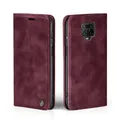 LBH Handyhülle für Xiaomi Redmi Note 9 Pro in Weinrot mit Karten- und Geldfach Smartphone Hülle mit Standfunktion Flip Case Schutzhülle Magnetverschluss Vintage