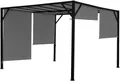 HW Pergola Baia 6cm-Stahl-Gestell + Schiebedach grau Pavillon Überdachung