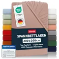 Blumtal® 2er Set Spannbettlaken 200x200x30cm aus Microfaser - Oekotex zertifiziertes Bettlaken Spannbettlaken in Rose