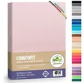 leevitex® Spannbettlaken Premium 170g/m2, Gummizug: rundum, schwer und dick, 100% Jersey-Baumwolle, auch Boxspringbett geeignet rosa 140 - 160 cm x 200 - 220 cm