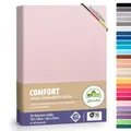 leevitex® Premium Spannbettlaken 140x200-160x220 cm - 40 cm Steg - auch für Boxspringbett & Wasserbett | 100% Mako-Jersey-Baumwolle | ÖKO-TEX | 170g/m² | Rosa