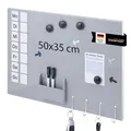 bremermann Magnettafel aus Metall, beschreibbar, viel Zubehör, (hellgrau)