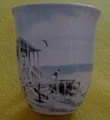 1 Porzellan Tassen STRAND Haus  Ambiente 0,4l Becher groß mug Meer Sand Möwen