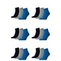 PUMA 18 Paar Unisex Quarter Socken Sneaker Gr. 35-49 für Damen Herren Füßlinge, Farbe:277 - blue/grey mélange, Socken & Strümpfe:35-38