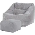icon Sitzsack, Hellgrau, Textil, 340 L, 1-Sitzer, Freiform, 97x73x84 cm, Hergestellt in Deutschland, Oeko-Tex® Standard 100, Reach, Wohnzimmer, Hocker, Sitzsäcke, XXL Sitzsäcke