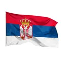 Flagge Fahne Serbien 90X150 Serbische Wappen PHENO Flags Messing Ösen Serbia