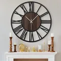 wanduhr groß modern, 60 cm XXL,wanduhren modern Wohnzimmer schwarz, Retro Woh...