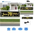 70. Geburtstag Deko Banner 210x40 cm Schwarz Gold Happy Birthday