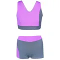 Aquarti Schwimmanzug Aquarti Mädchen Sport Bikini - Racerback Bustier & Badehose grau|lila 140