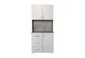 HTI-Living Hochschrank Küchenschrank Weiß/Beton Blanca (Stück, 1-St., 1x Schrank Blanca, ohne Dekoration) Hochschrank Küchenbuffet