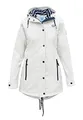 MADSea Damen Regenmantel Friesennerz 620 | halblanger wasserdichter Regenparka | winddicht mit maritimen, weiß/blauen Innenfutter, Weiß, Größe:42