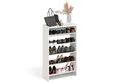KOMTO Schuhregal Elexis 5 Schmal - Schuhablage Flur mit 5 Ebenen Offener Schuhschrank, Schuhschrank Schuh Organizer Platzsparend, 60 x 25 x 98 cm
