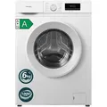 homeX Waschmaschine 6kg, Frontlader - 1.000 U/Min, AquaStop, Inverter Motor, 14 Programme, 39 cm Tiefe, weiß, WF610K1A-W - Weiß