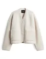 someday Damen Sweatjacke | UTEDDY Detail Loose im Shearling Look Soft Cream, 40