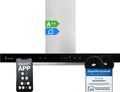 KKT KOLBE Dunstabzugshaube 60 cm | Wandhaube | Umluft | Abluft | Edelstahl | schwarzes Glas | WLAN | Nachlaufautomatik | SensorTouch Bedienung | FLAT6006ED