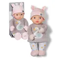 BABY Born for Babies Sweetie Mauve, weiche 30 cm Puppe mit grauem Stoffkörper und integrierter Rassel, 838723 Zapf Creation