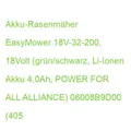 Akku-Rasenmäher EasyMower 18V-32-200, 18Volt (grün/schwarz, Li-Ionen Akku 4,0Ah,