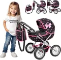 B-Ware Kinderplay Puppenwagen – Leichter Spielzeug-Kinderwagen, verstellbar