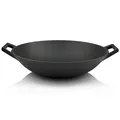 Gusseisen WOK Bratpfanne Wokpfanne induktion Grillpfanne Ø 35,5 cm BBQ-Toro