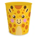 itenga Papierkorb für Kinder mit Tier Motiv - Kawaii Design - rund ca. 11 Liter - Mülleimer fürs Kinderzimmer - stabiler Kunststoff (Giraffe)