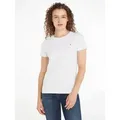 Tommy Hilfiger T-Shirt HERITAGE CREW NECK TEE mit Tommy Hilfiger Logo-Flag auf der Brust weiß M (38)