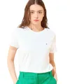 Tommy Hilfiger Damen T-Shirt Kurzarm Heritage Rundhalsausschnitt, Weiß (Classic White), M