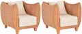 Set/2 Rattan-Sessel Club/Wohnzimmersessel Clubsessel/Rattansessel (Terracotta)