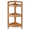 Eckregal Badregal Badezimmerregal mit 3 Fächern Braun Bambus 23 x 61 cm